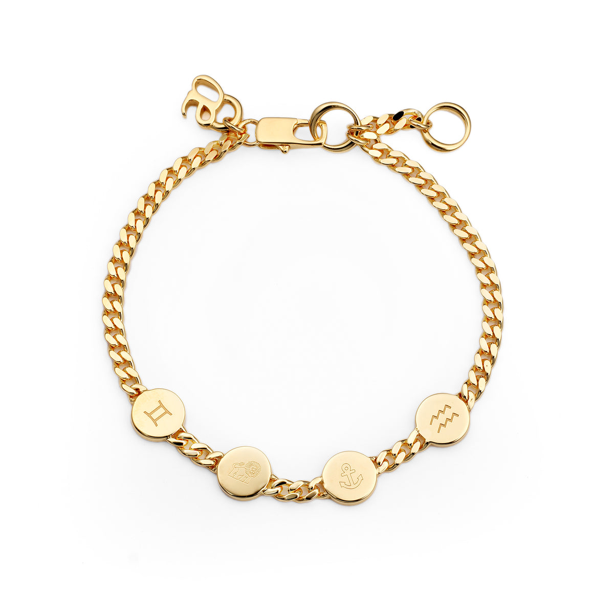 tank initial bracelet w/4