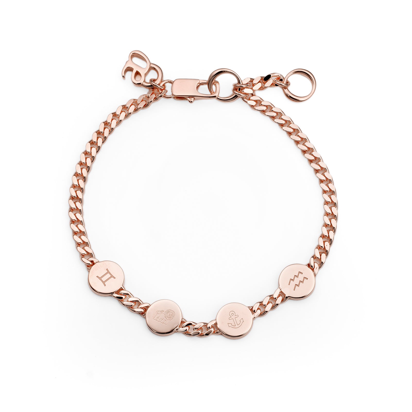 tank initial bracelet w/4