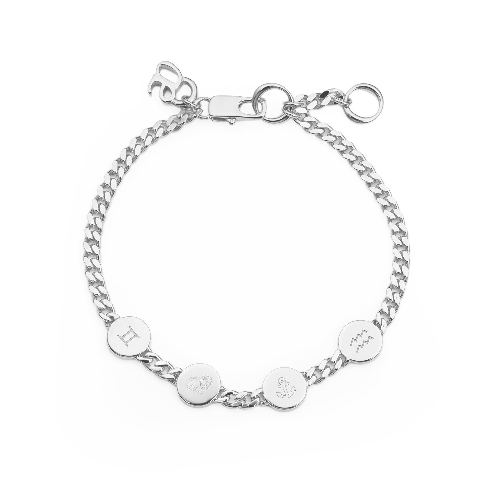 tank initial bracelet w/4