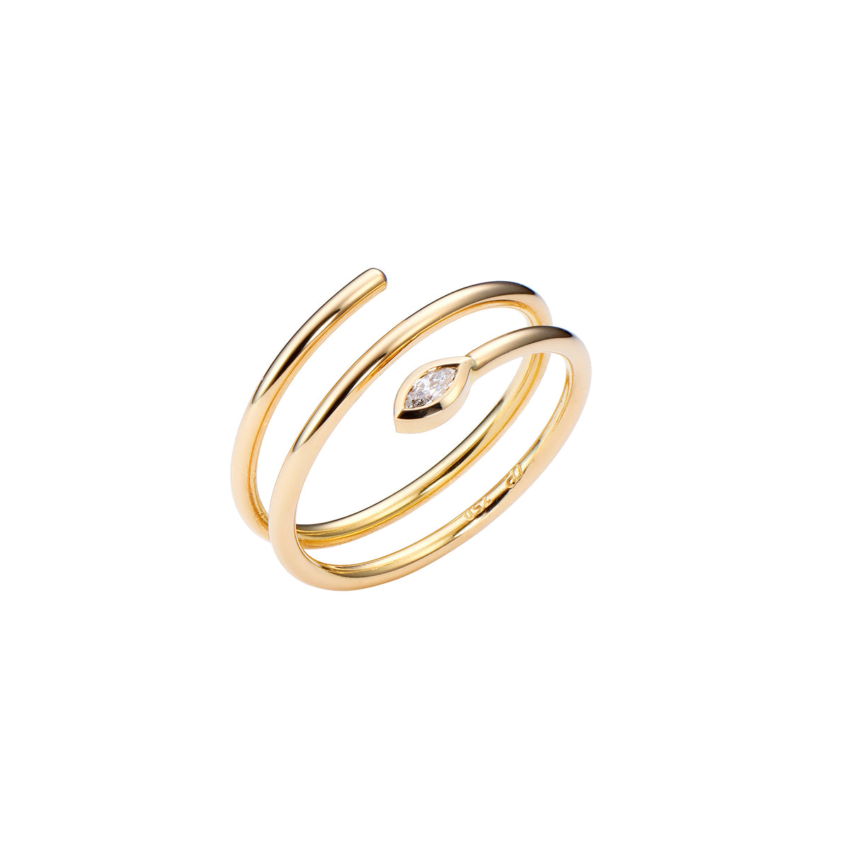 spiral navette ring