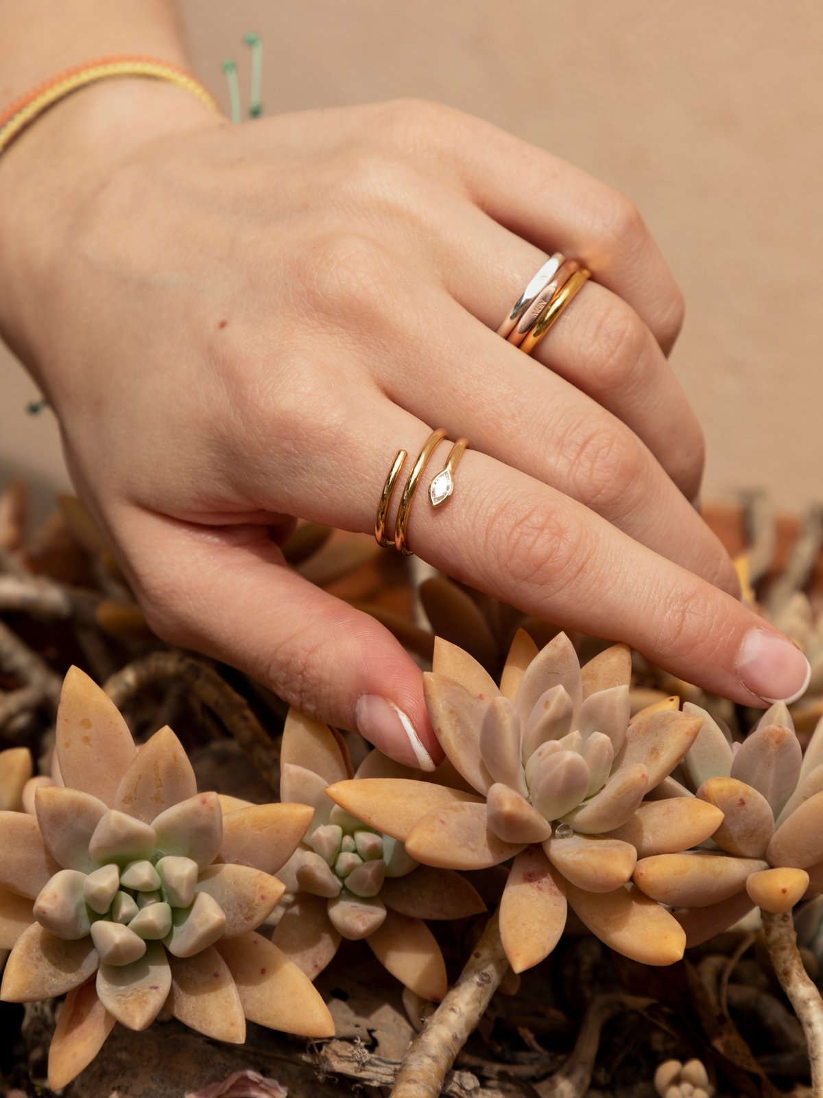 spiral navette bold ring