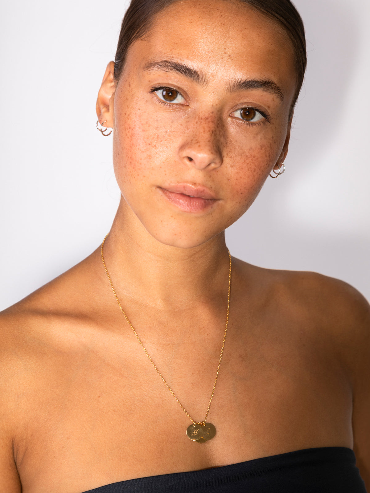 initial necklace w/ 3 pendants