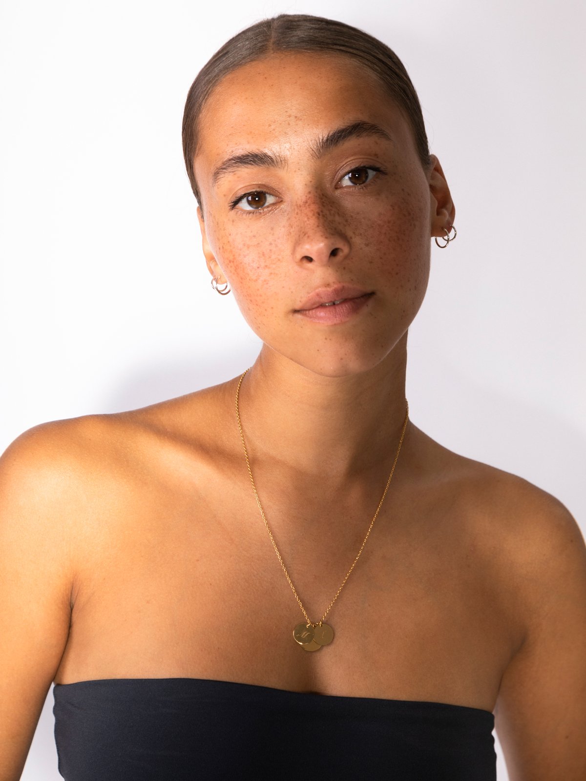initial necklace w/ 3 pendants