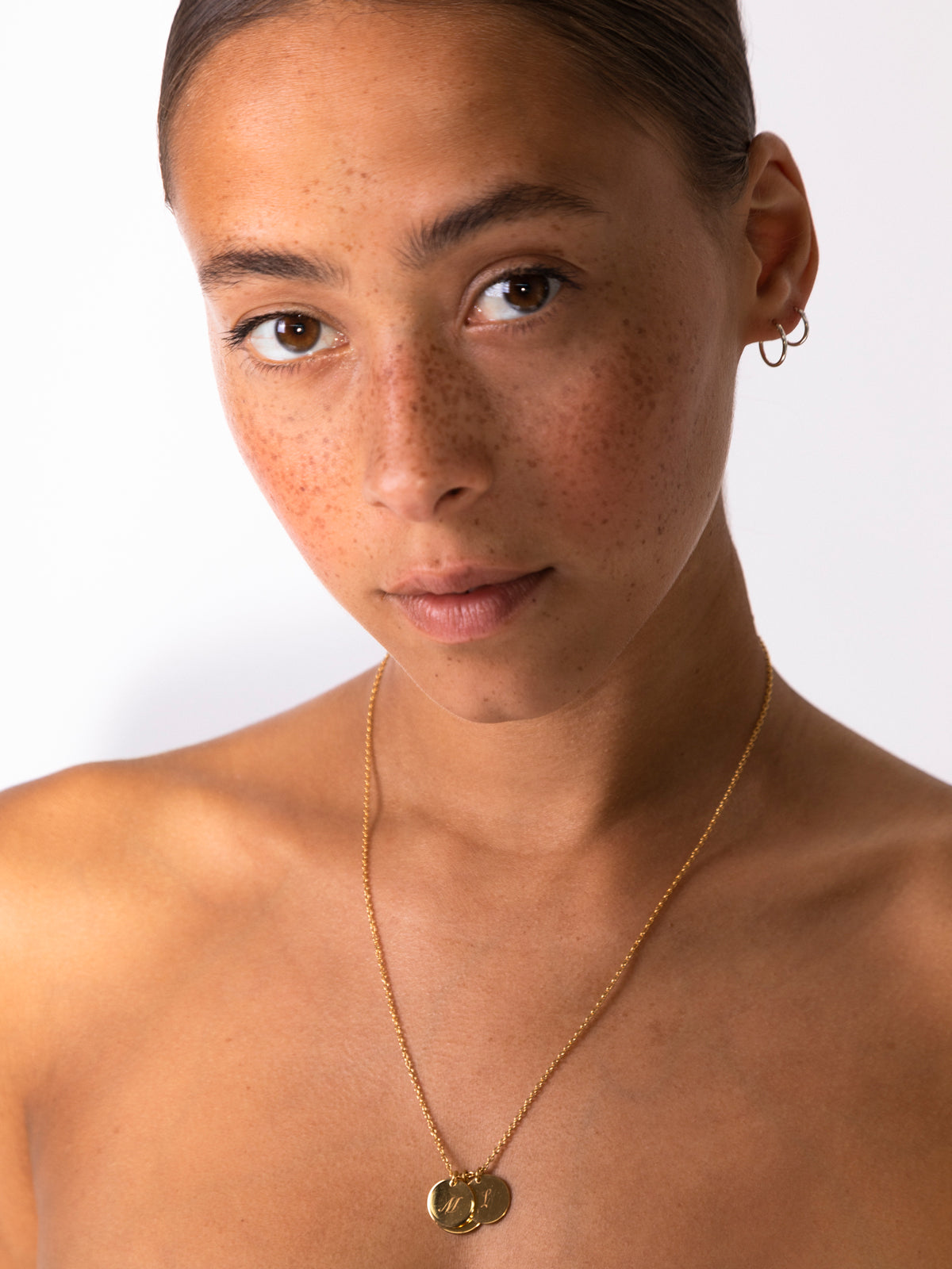 initial necklace w/ 3 pendants