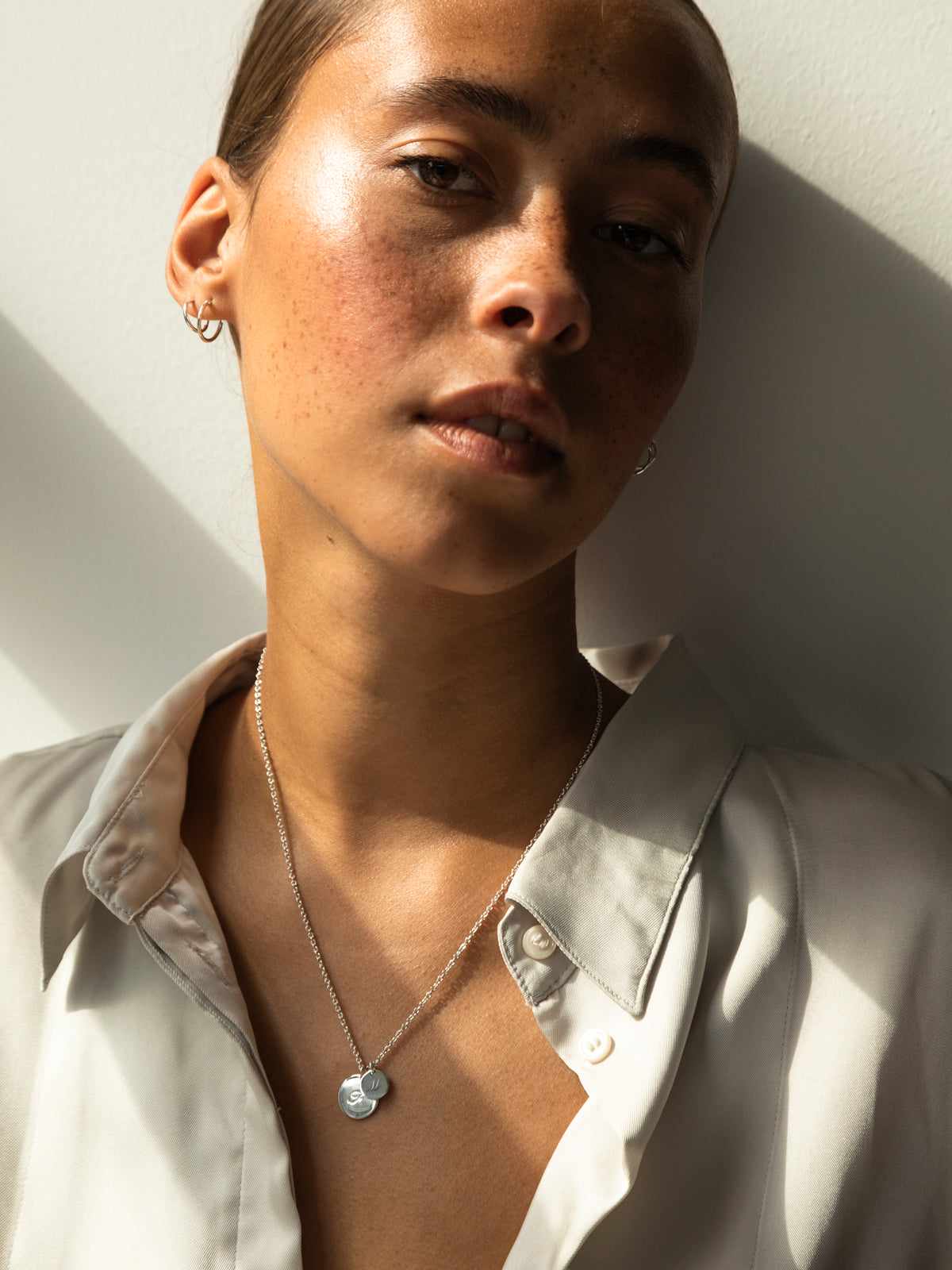 initial necklace w/ 2 pendants