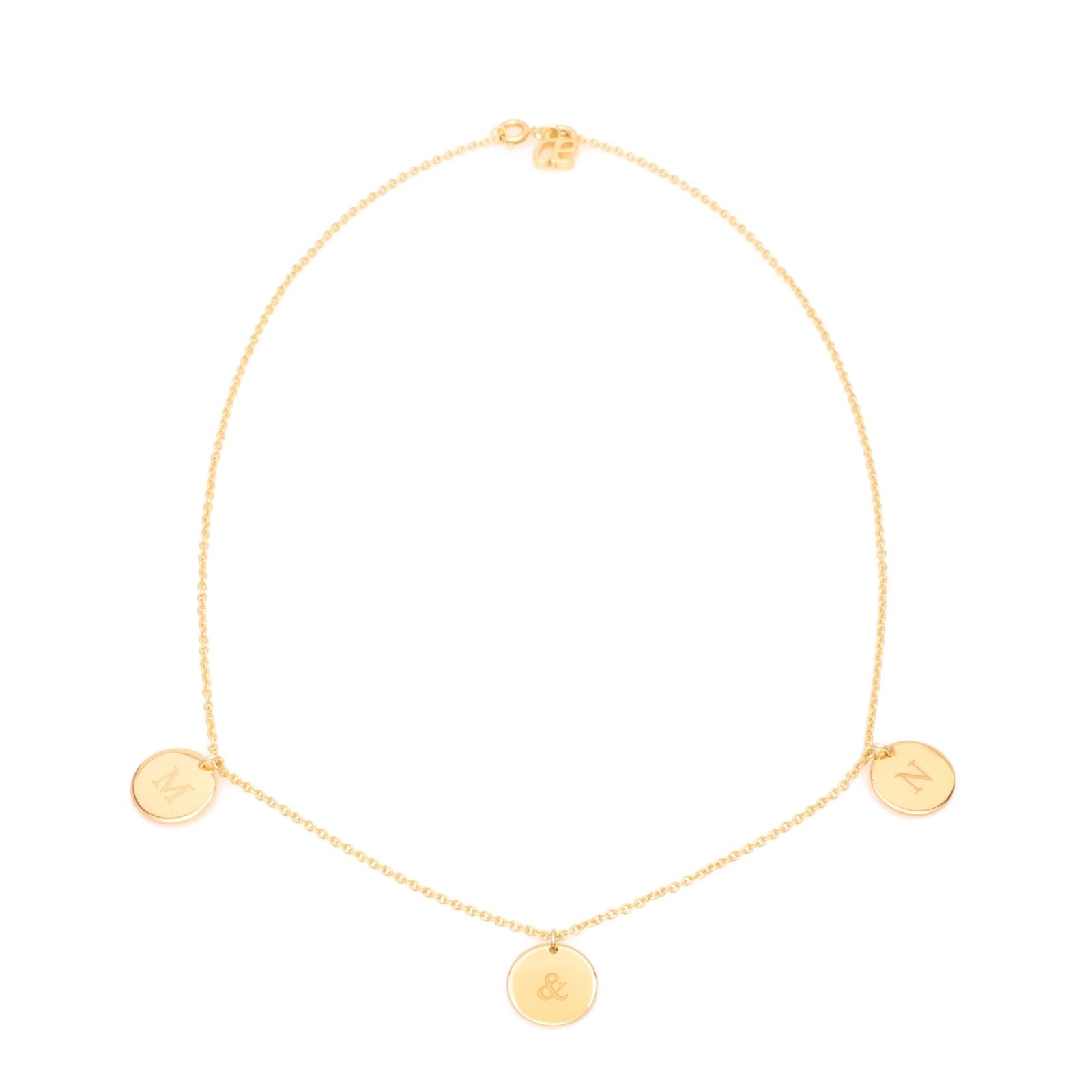 initial necklace fixed 3 Plättchen - Gold - Kette - Modeschmuck - ariane ernst