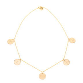 initial necklace fixed 5 Plättchen - Gold - Kette - Modeschmuck - ariane ernst
