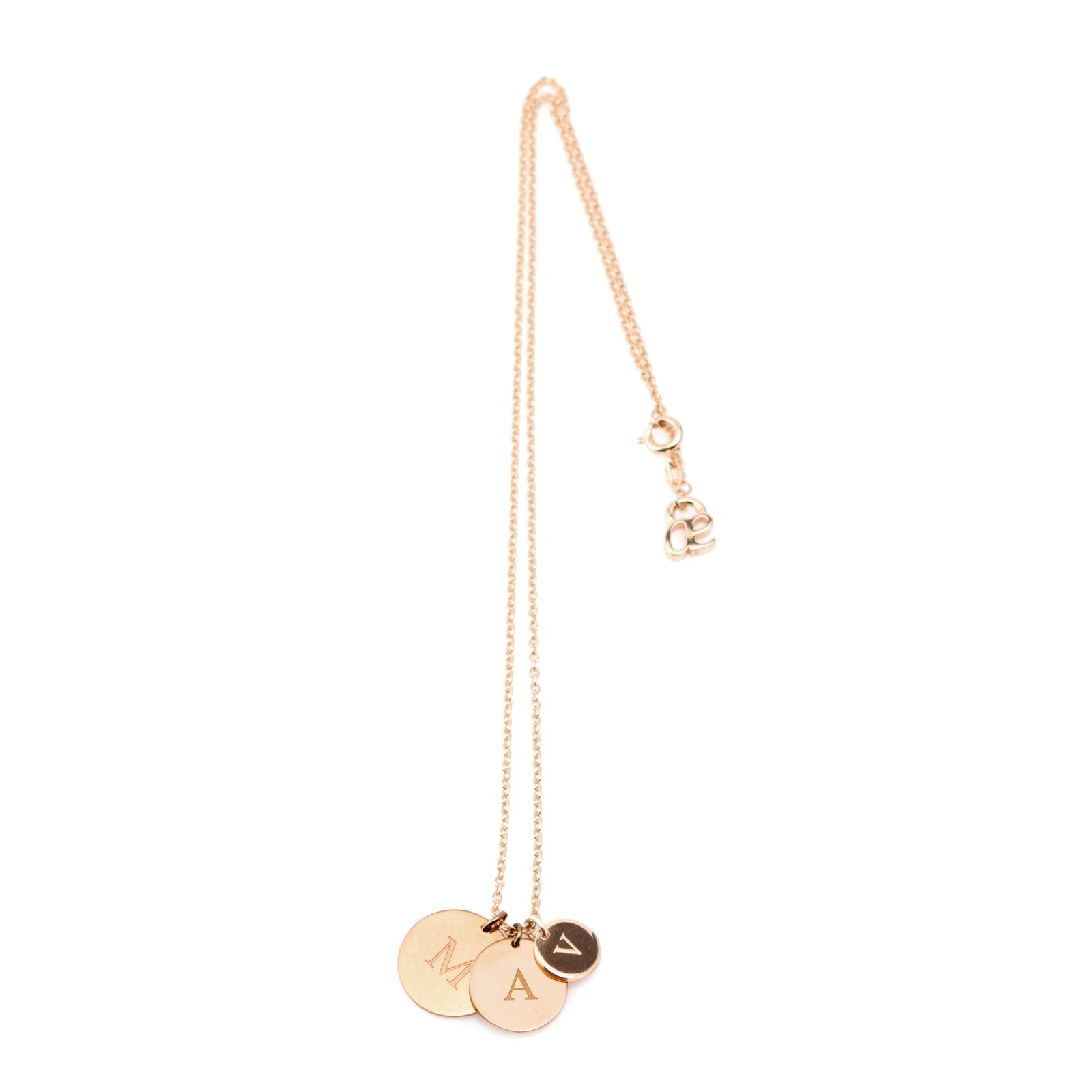 initial necklace 3 Plättchen - Rosé - Kette - Modeschmuck - ariane ernst