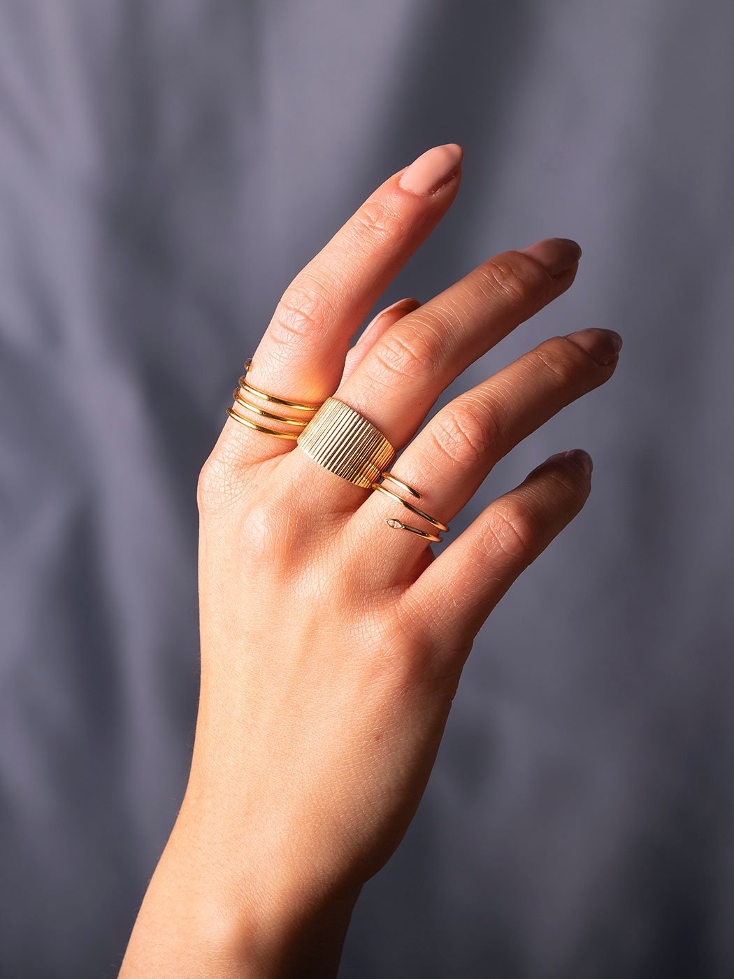 spiral navette ring