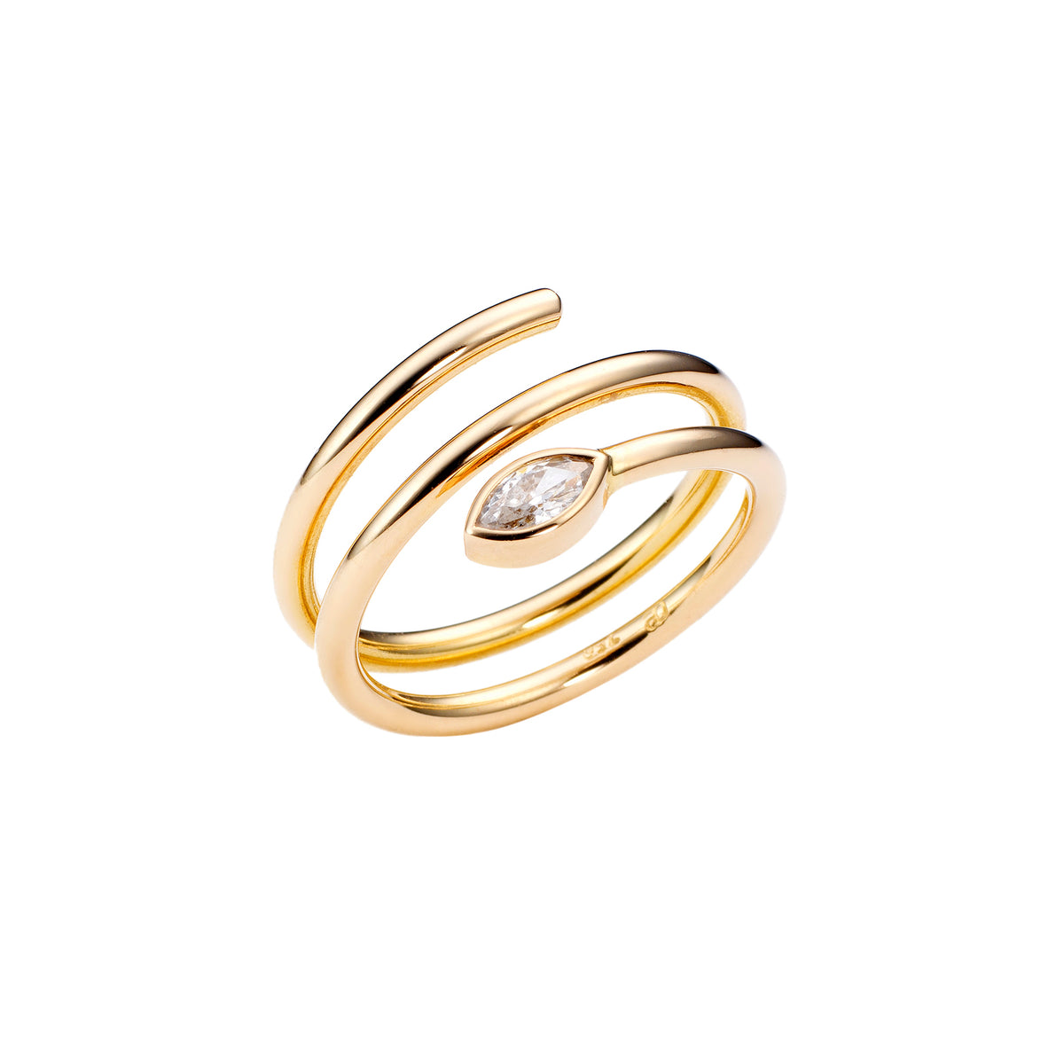 spiral navette bold ring