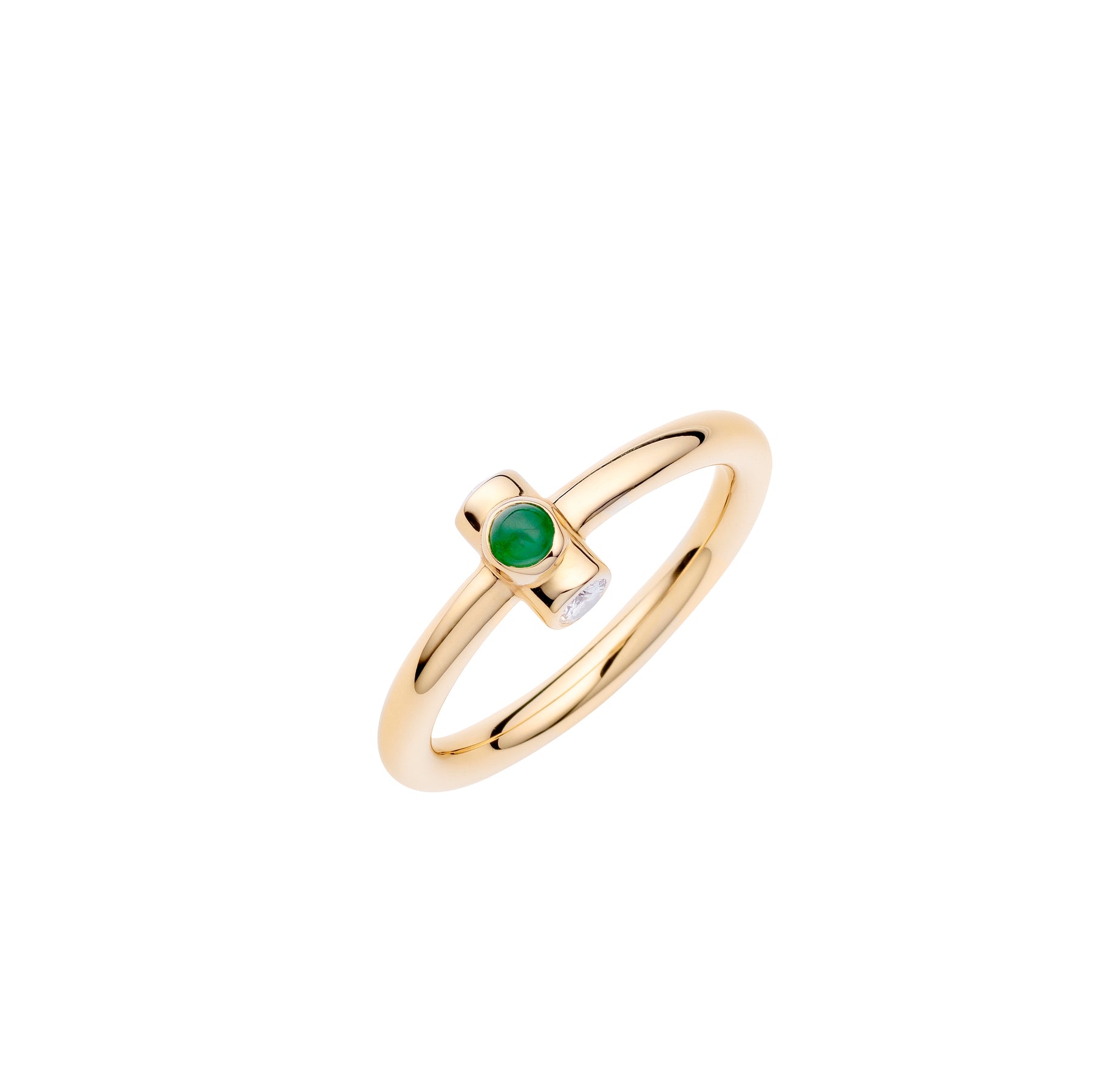 one bullet bold ring w/ smaragd