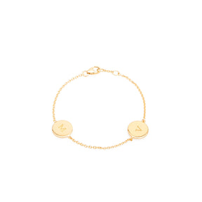 initial bracelet 2 Plättchen - Gold - Armband - Modeschmuck - ariane ernst