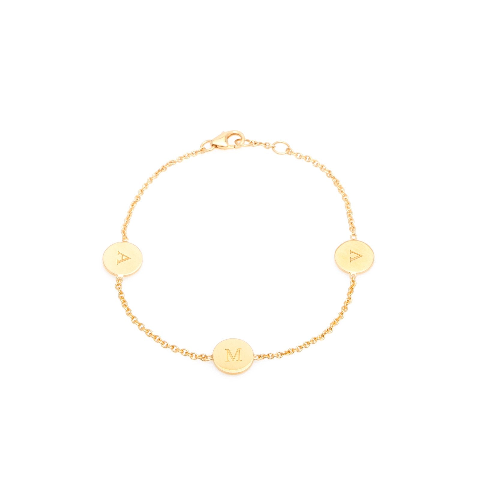 initial bracelet 3 Plättchen - Gold - Armband - Modeschmuck - ariane ernst