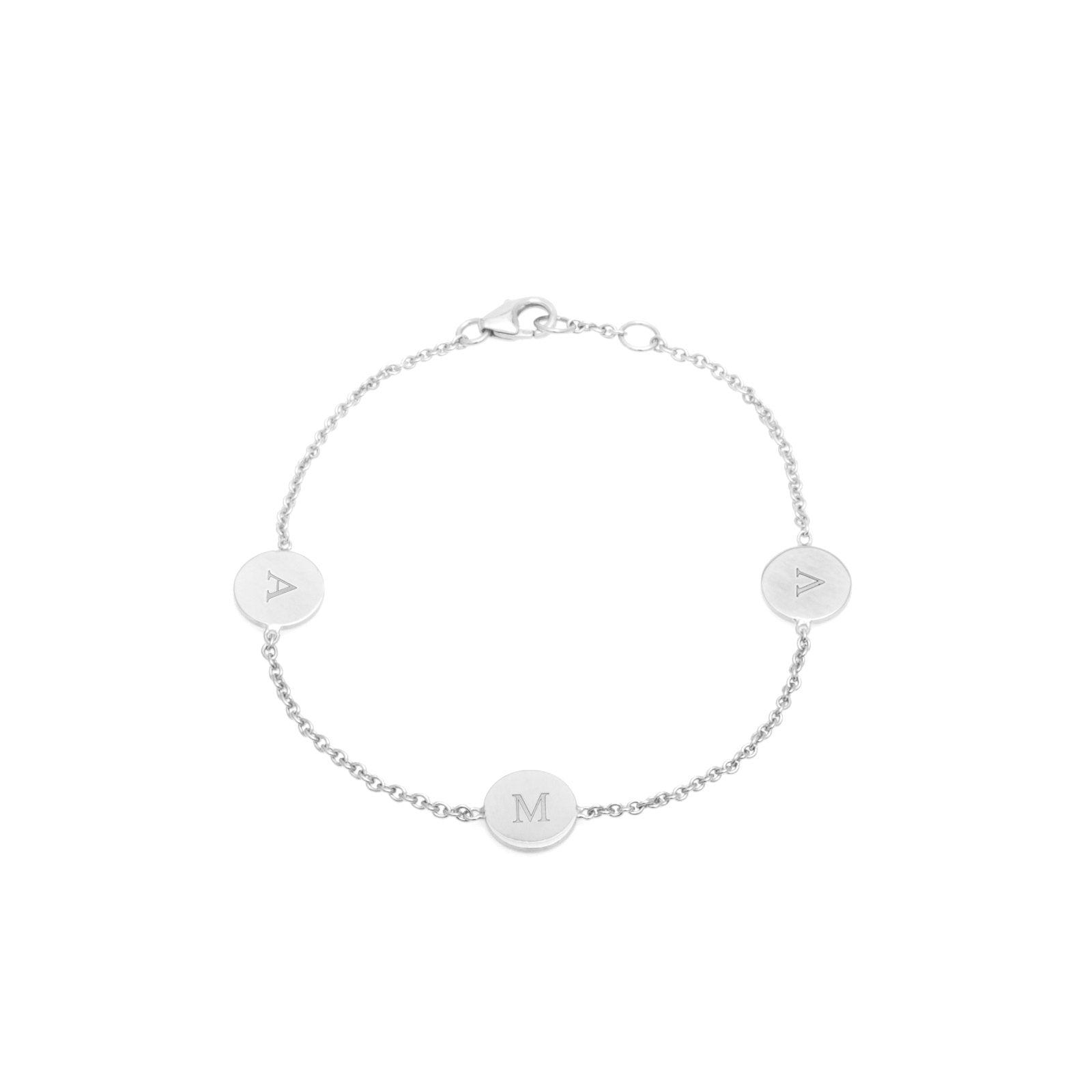 initial bracelet 3 Plättchen - Sterling Silber - Armband - Modeschmuck - ariane ernst