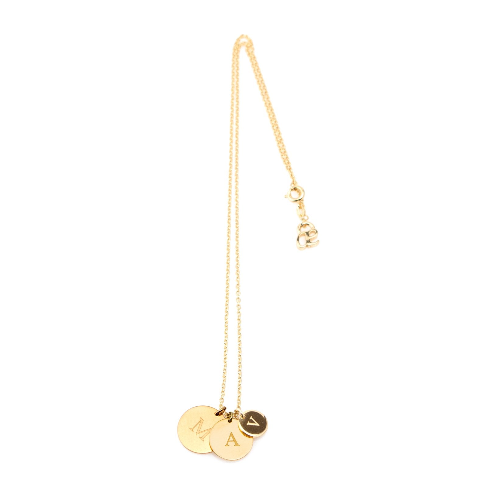 initial necklace 3 Plättchen - Gold - Kette - Modeschmuck - ariane ernst