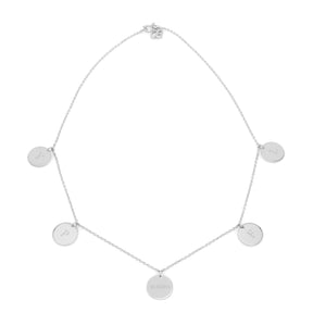 initial necklace fixed 5 Plättchen - Sterling Silber - Kette - Modeschmuck - ariane ernst